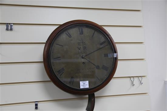 Dutton of Fleet Street. A Victorian mahogany wall clock 15in.